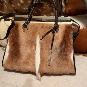 Wilsons Leather Brown and White Shoulder Bag